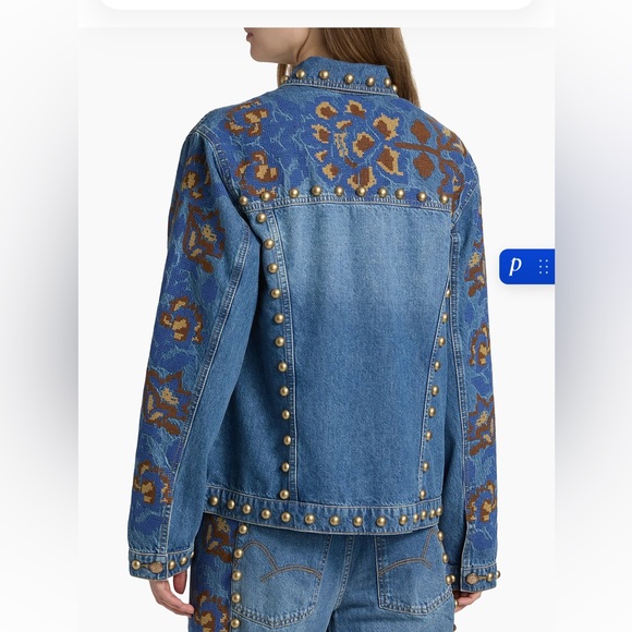Farm Rio studded floral denim jacket - Picture 4 of 13